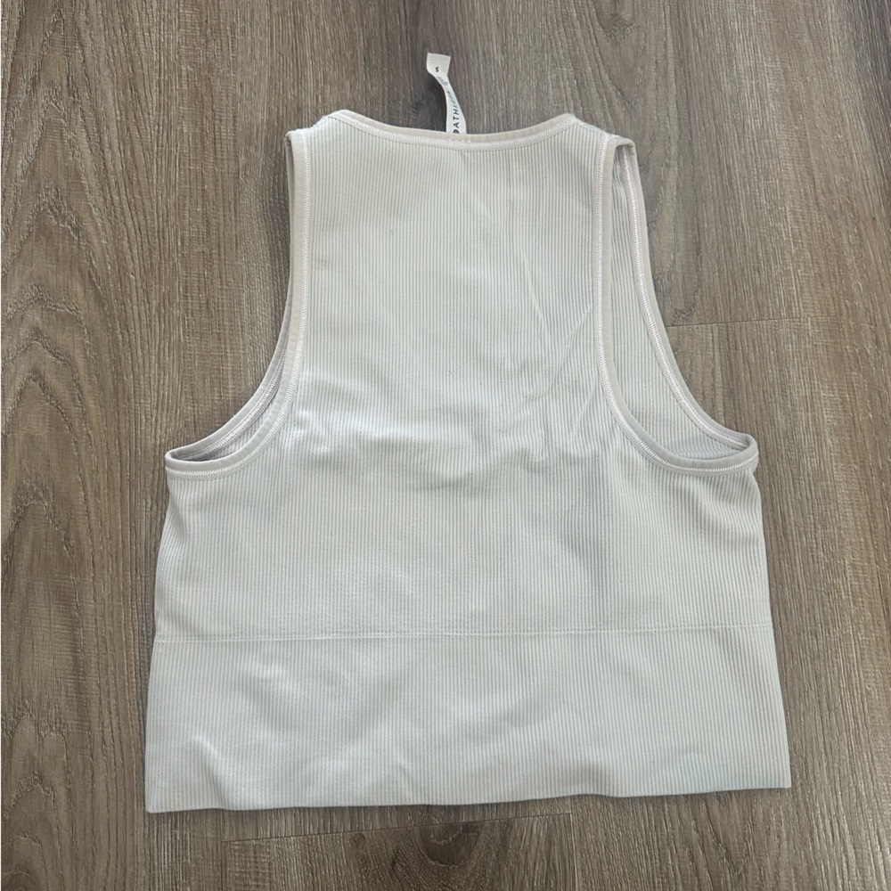 White Ribbed Crop Top - Picture 2 of 3